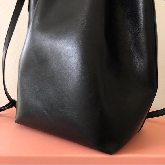 Mansur Gavriel Black Leather Large Bucket Bag - Picture 3 of 8
